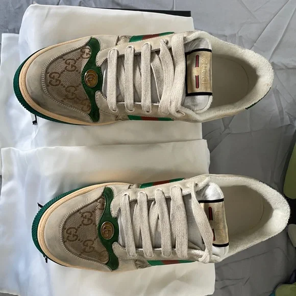 Vintage Gucci sneakers size 10 Vintage 1980s Gucci Mens White Shoes Sneakers White 6529-2  main image 3